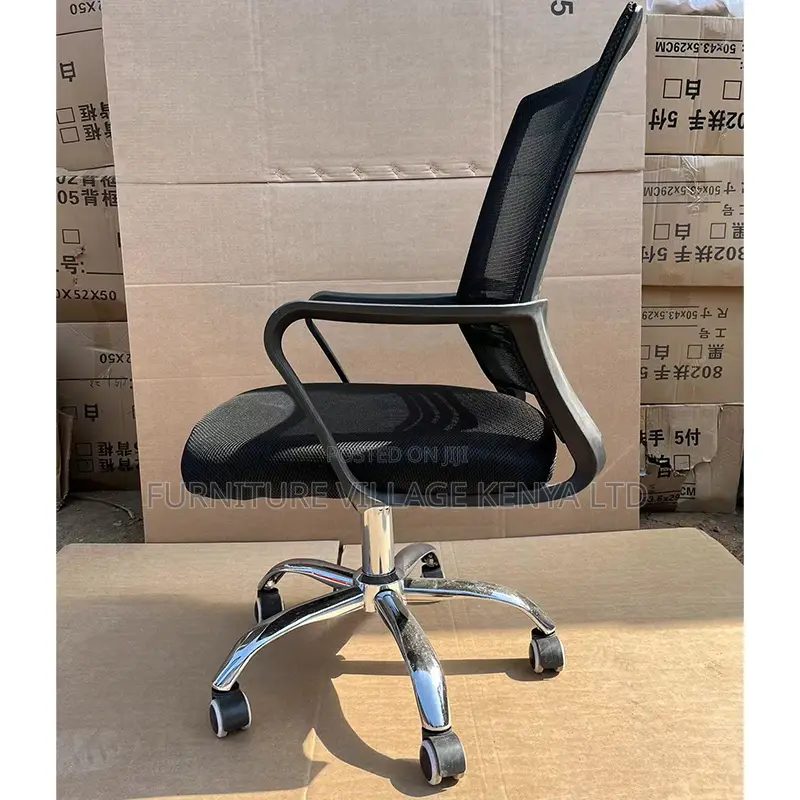 Office Chair: Black Captain Mesh Office Chair