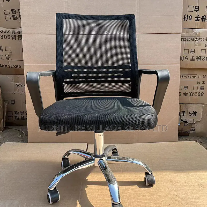 Office Chair: Black Captain Mesh Office Chair