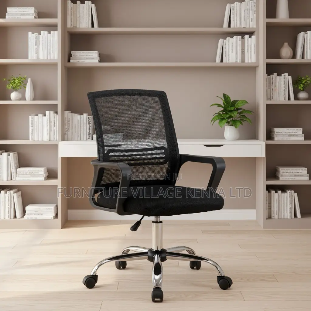 Office Chair: Black Captain Mesh Office Chair