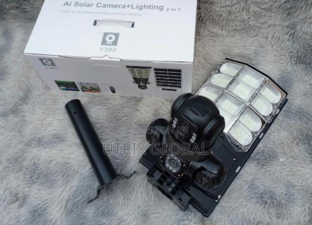V380 4g Solar Smart Security Camera Triple Lens