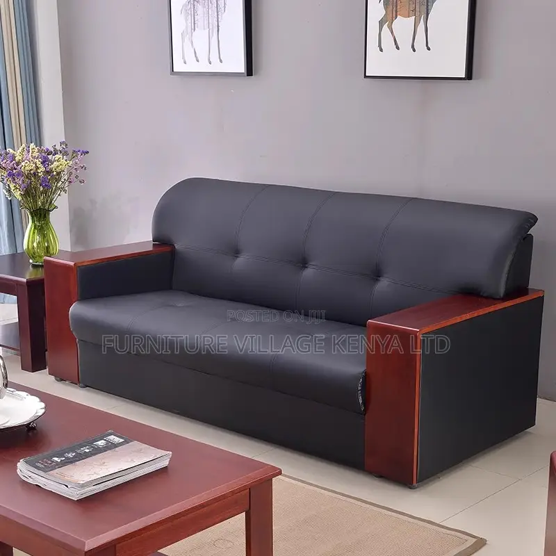 Office Sofa ; Modern 5-seater Black Executive Sofa