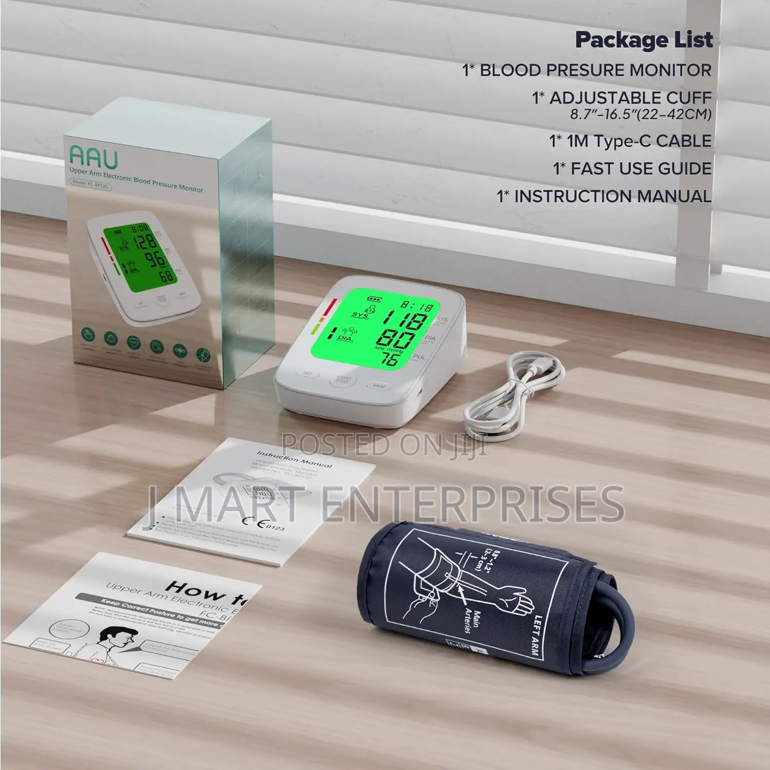 Automatic Upper Arm Blood Pressure Machine With Large LCD