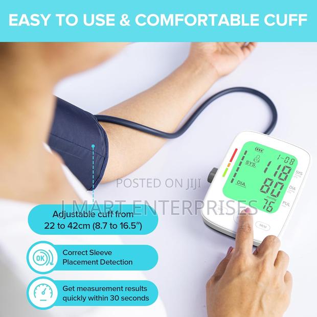 Automatic Upper Arm Blood Pressure Machine With Large LCD - thumbnail 4