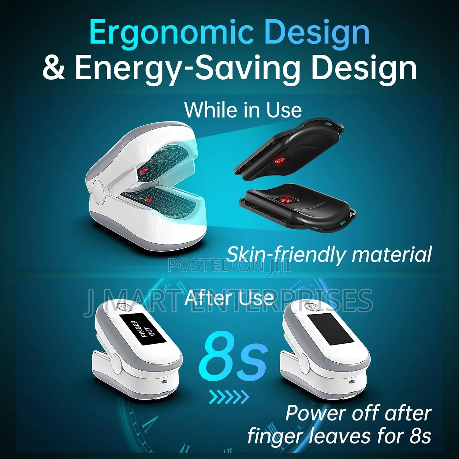 Pulse Oximeter, 4 Color Oled Display Oxygen Monitor Fingertip