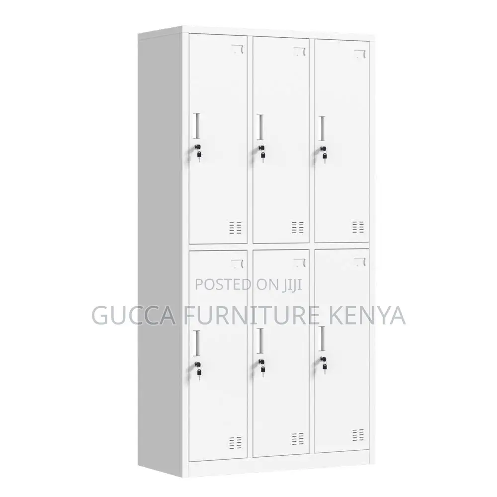 6-door Metallic Office Gym Storage Cabinet