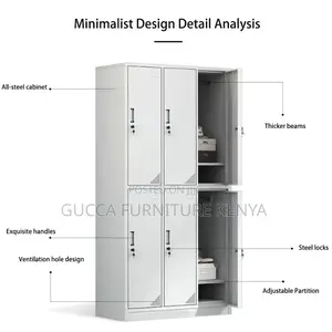 6-door Metallic Office Gym Storage Cabinet