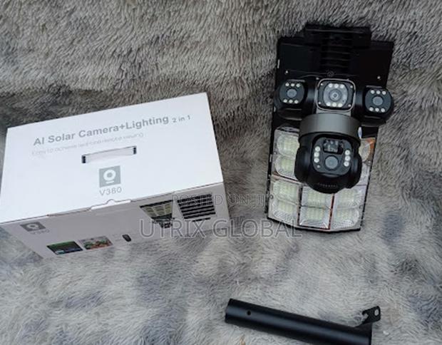 V380 4g Solar Triple Lens Camera With Flood Light