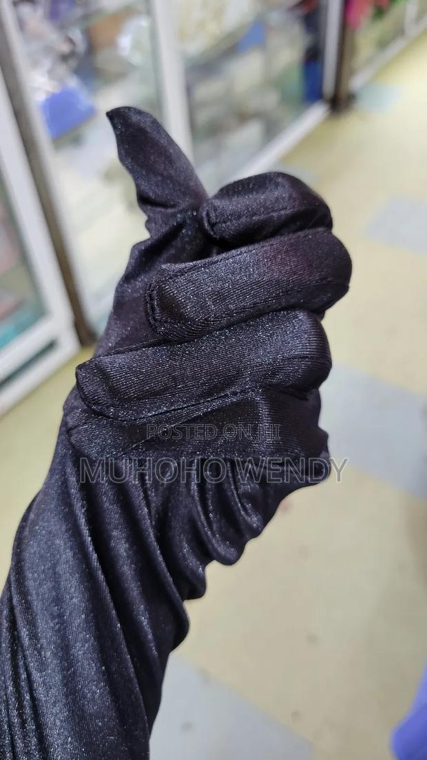 Long Silk Black Gloves - thumbnail 5
