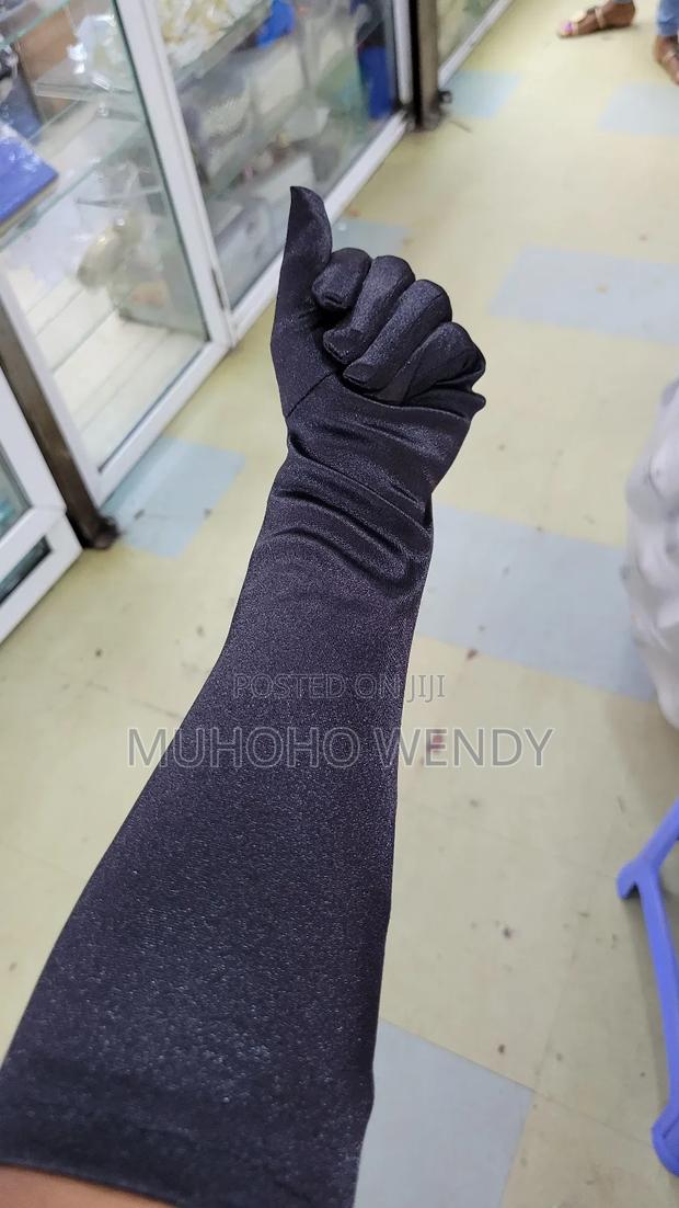 Long Silk Black Gloves - thumbnail 6