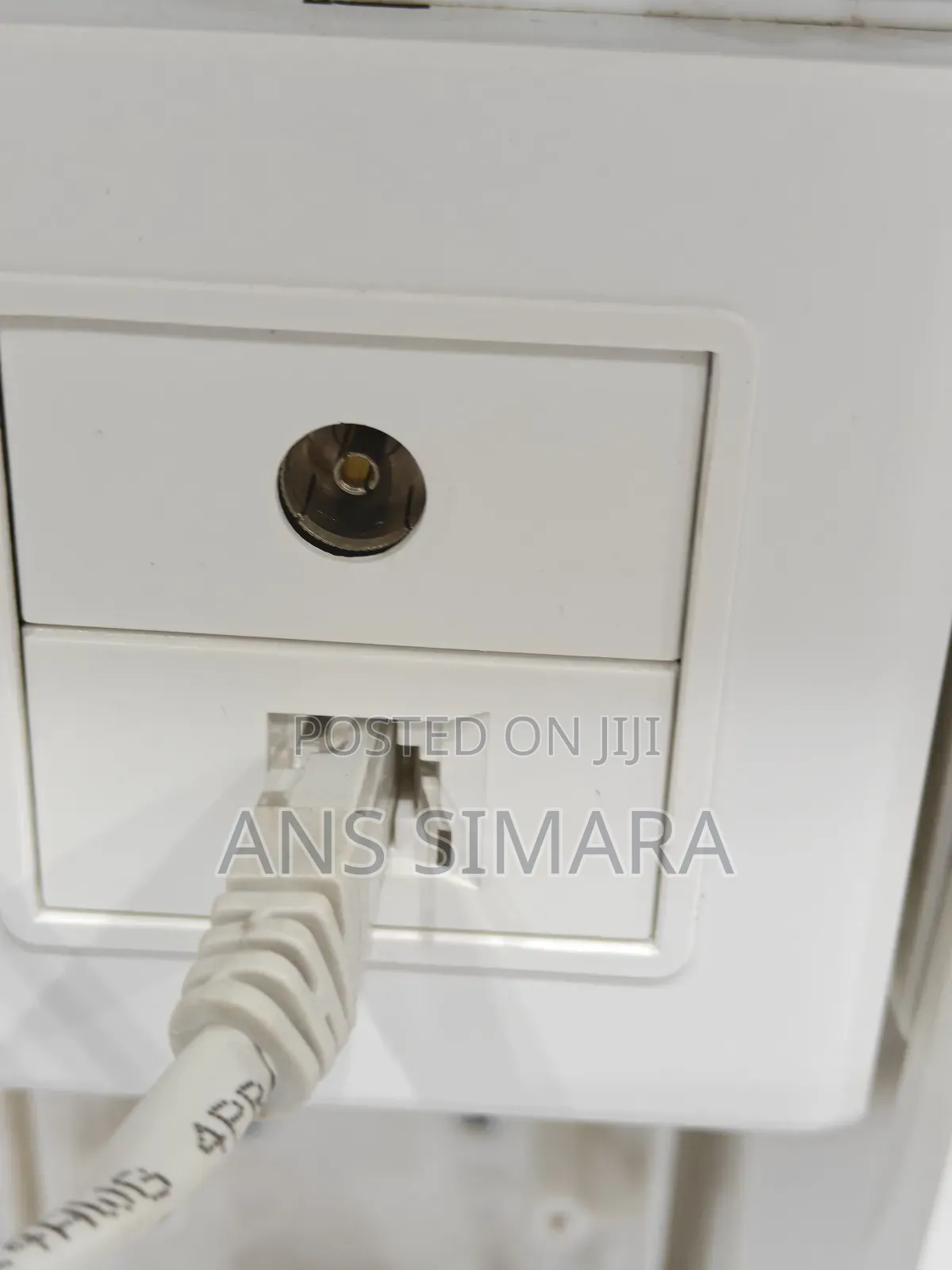 Wall Plate With a Television Coaxial Socket and an Rj45 Data Socket