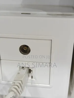 Wall Plate With a Television Coaxial Socket and an Rj45 Data Socket