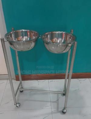 Medical Bowl Stand Double(Stainless Steel)-Made on Order