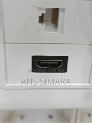 Wall Mount Face Plate Featuring Both an Hdmi Port and an Rj45