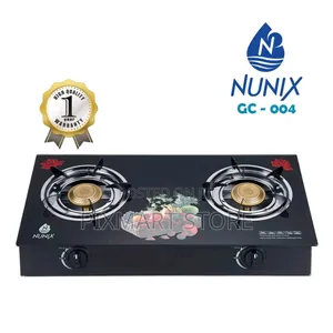 Nunix 2-Burner Glass Top Gas Stove With Auto-Ignition, Infrared