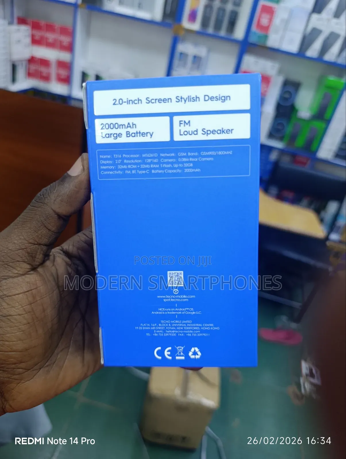 New Tecno T316 Black