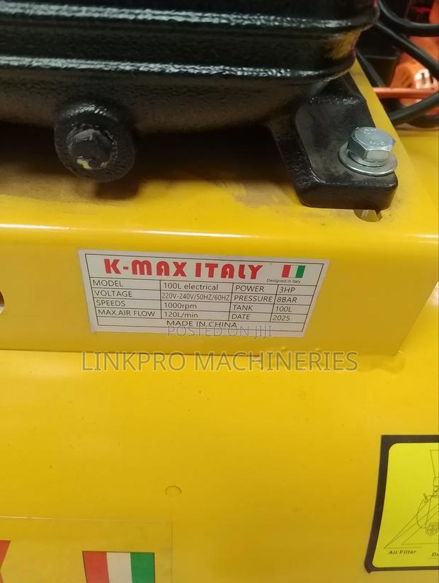 100 Litres 3hp Kmax Italy Air Compressor - thumbnail 3