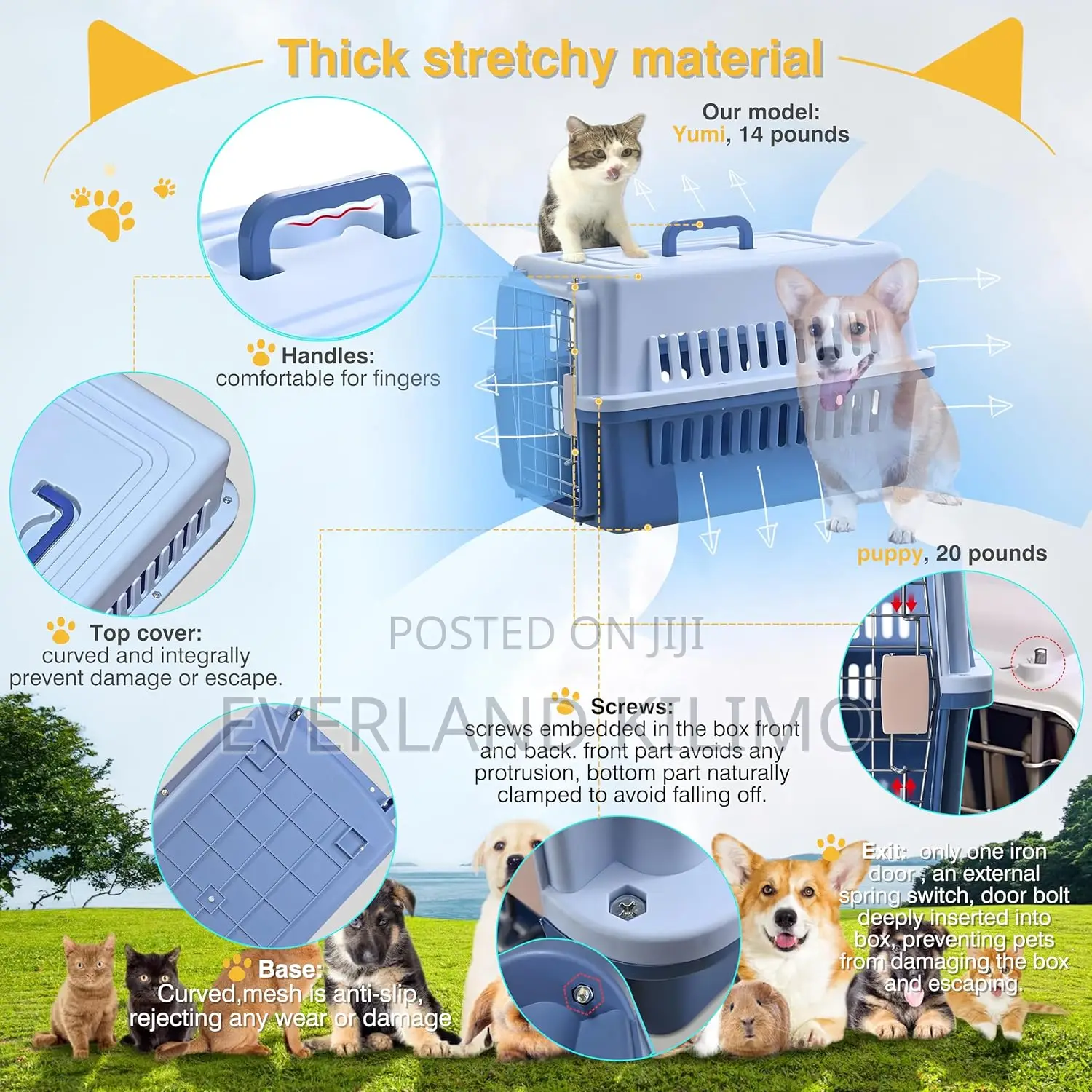 Quality Travel Carrier for Small Dogs Cats