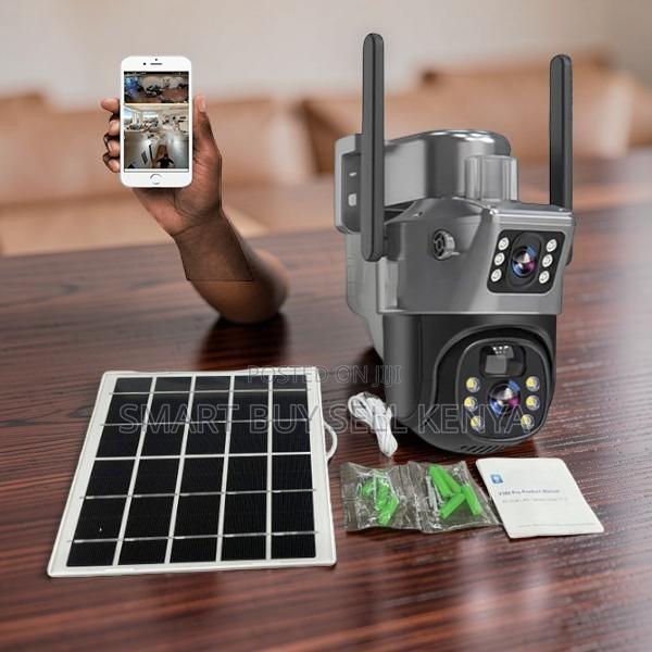360 Degree Rotation 12mp 4g PTZ Rotating Dual Lens Solar Camera