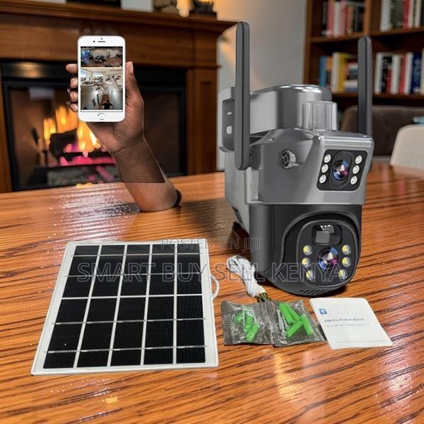 Alarm Warning Light 12mp 4g PTZ Rotating Dual Lens Solar Camera - main view