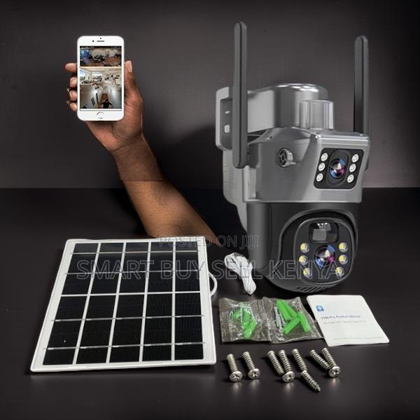 Live View Video Streaming 12mp 4g PTZ Rotating Dual Lens Solar Camera