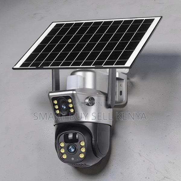 Pir Sensor Alarm 12mp 4g PTZ Rotating Dual Lens Solar Camera