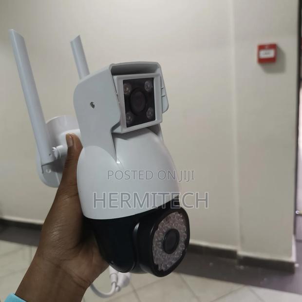 White Dual Lens CCTV Camera Electric Models Wifi 4g Enabled - thumbnail 2