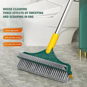 3-in-1 Floor Scrubbing v- Shaped Brush, Broom Squeegee