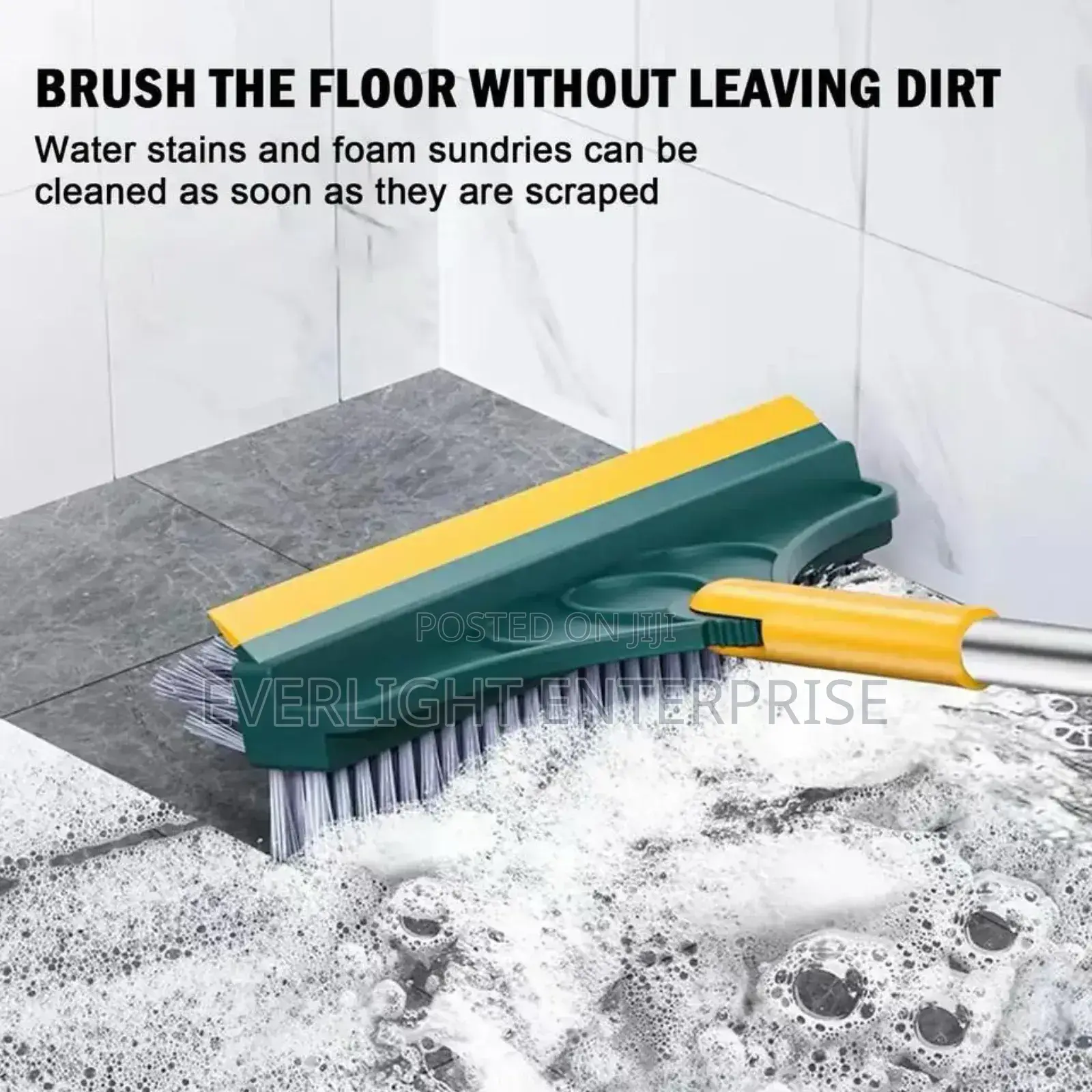 3-in-1 Floor Scrubbing v- Shaped Brush, Broom Squeegee