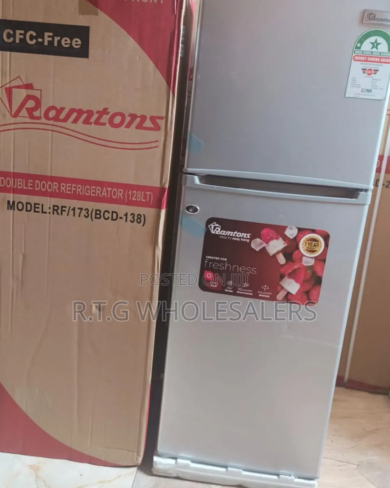 Ramtons 128 L 2-Door Direct Cool Fridge – Silver
