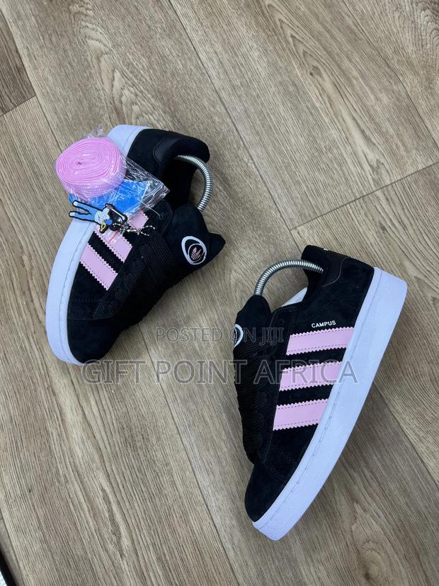 Adidas Campus Sneakers In The Black And True Pink