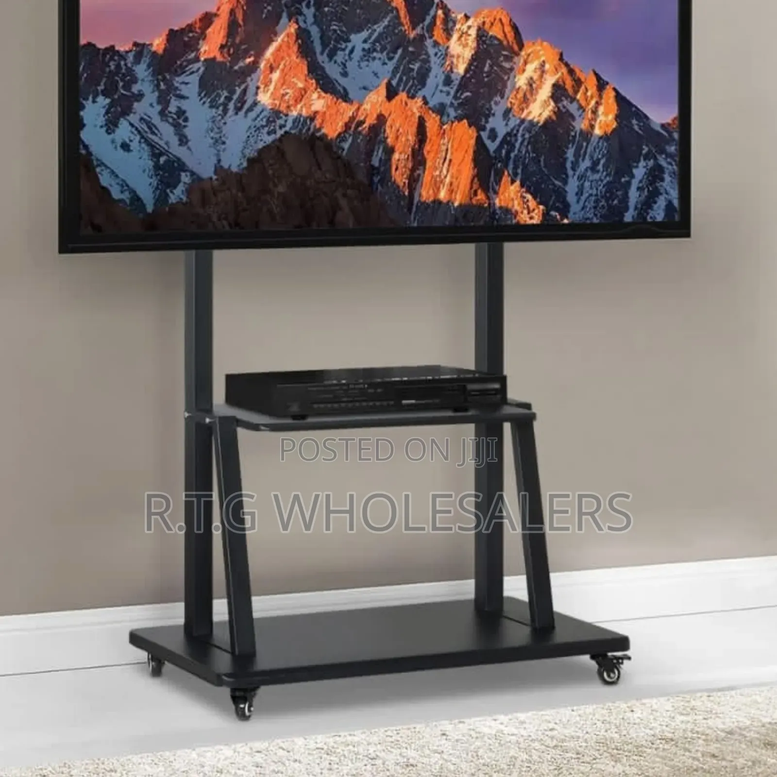 Mobile Tv Trolley Stand With Wall Mount – 32–75′′ TVS