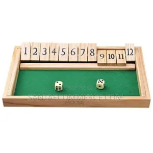 Classic Wooden Shut the Box Dice Game (12 Number Edition)