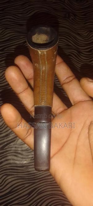 Vintage Leather Wrapped Smoking Pipe - thumbnail 2