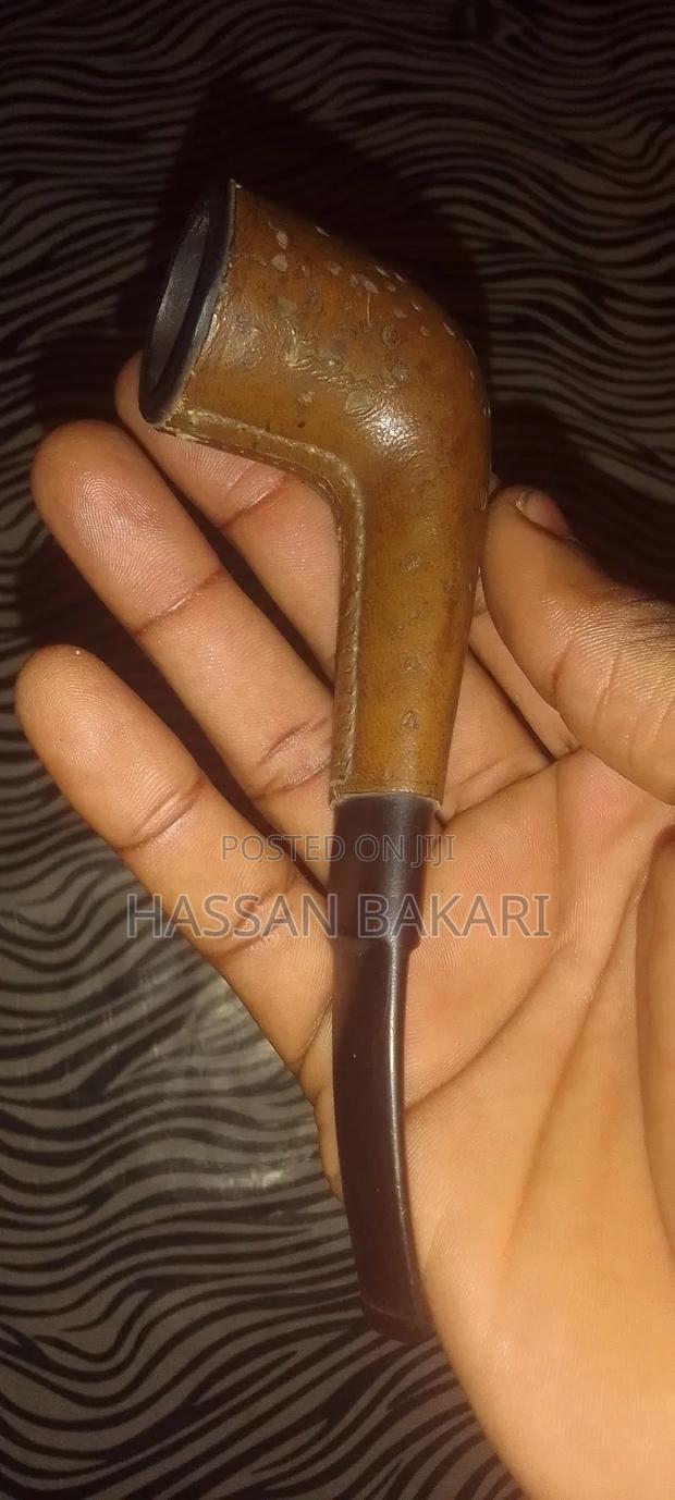 Vintage Leather Wrapped Smoking Pipe - thumbnail 3
