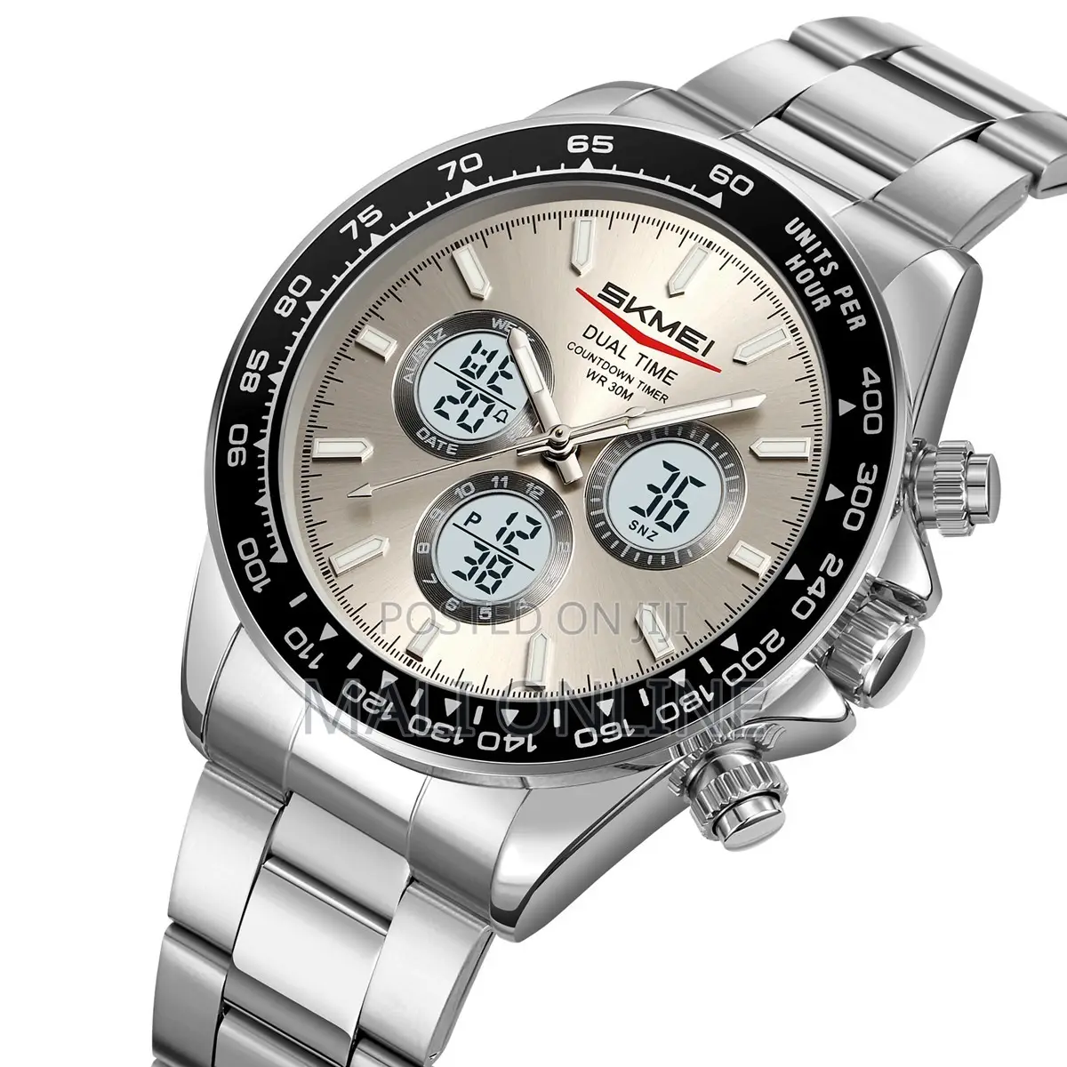 Skmei 2505 Digital Dual Time Watch for Men Stainless Steel
