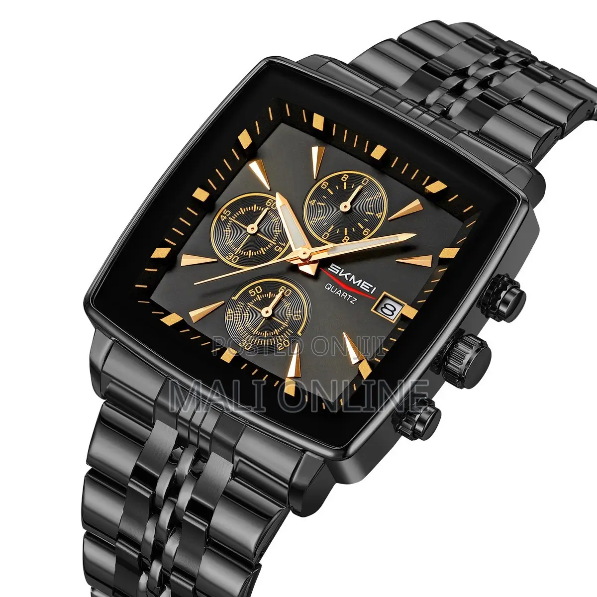 Skmei 2434 Chronograph Quartz Watch for Men Stainless Steel Band Water