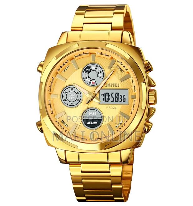Skmei 1673 Digital Chronograph Watch for Men Dual Time Stainless Steel