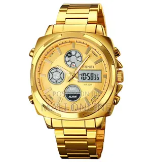 Skmei 1673 Digital Chronograph Watch for Men Dual Time Stainless Steel
