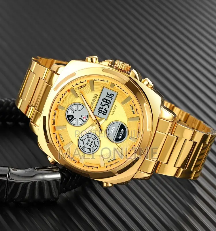 Skmei 1673 Digital Chronograph Watch for Men Dual Time Stainless Steel