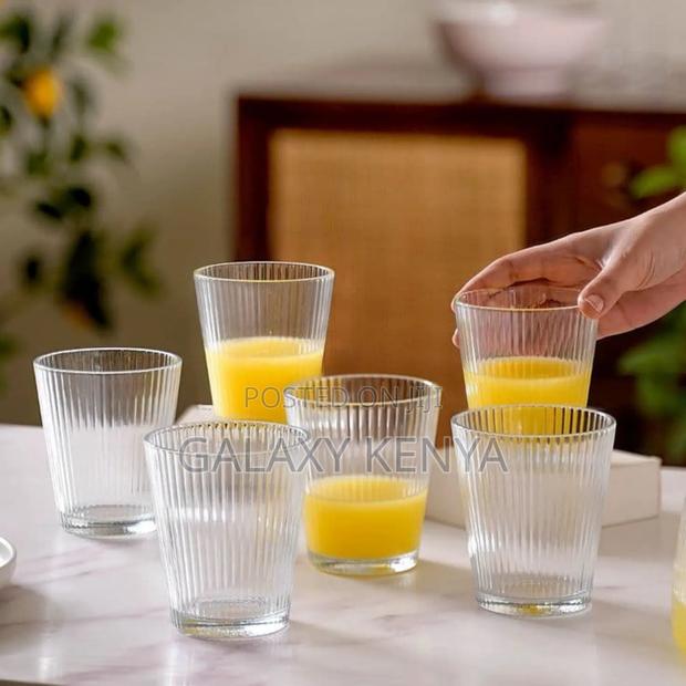 Cute Short Exquisite Ribbed Glass