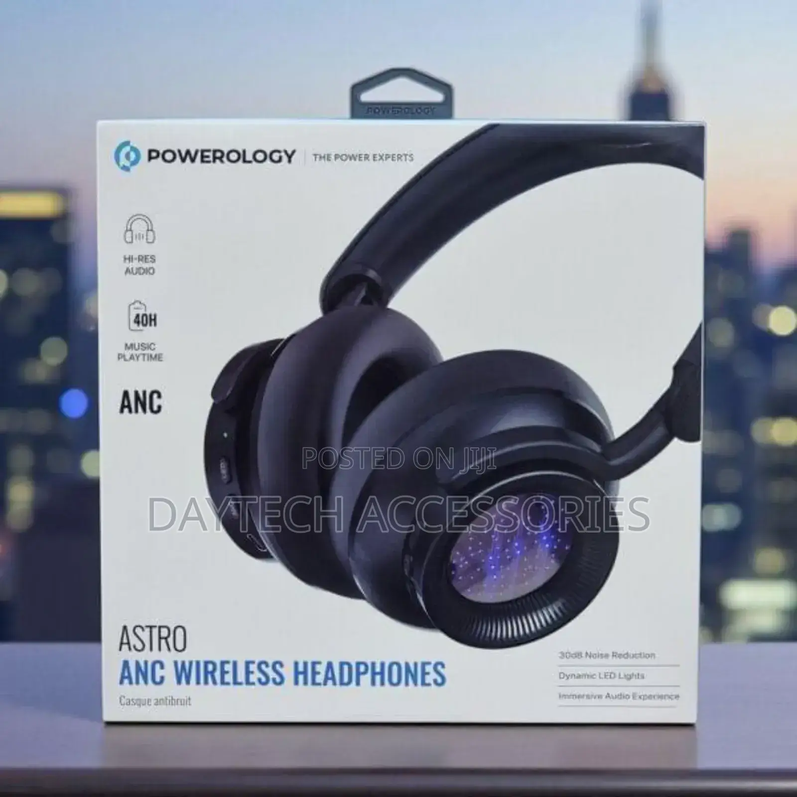 Powerology Astro Anc Wireless Wired Headphones Bluetooth Multipoint.