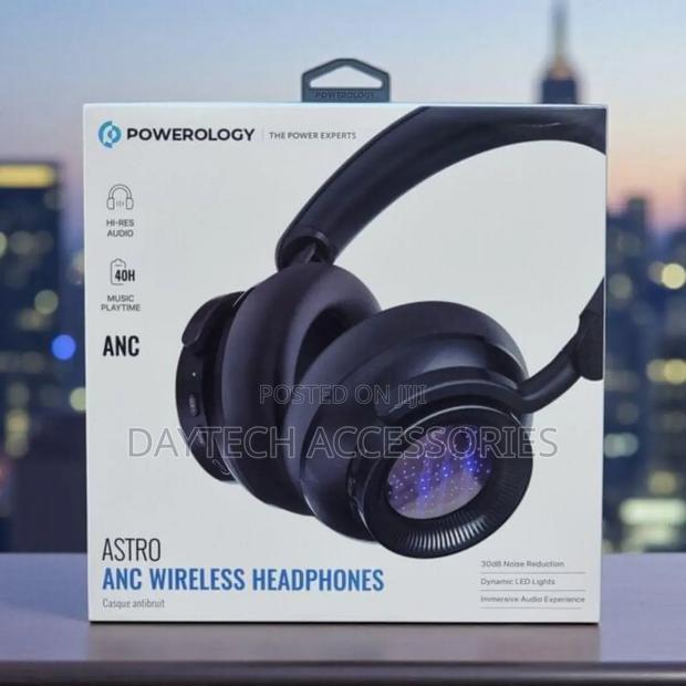 Powerology Astro Anc Wireless Wired Headphones Bluetooth Multipoint. - thumbnail 2