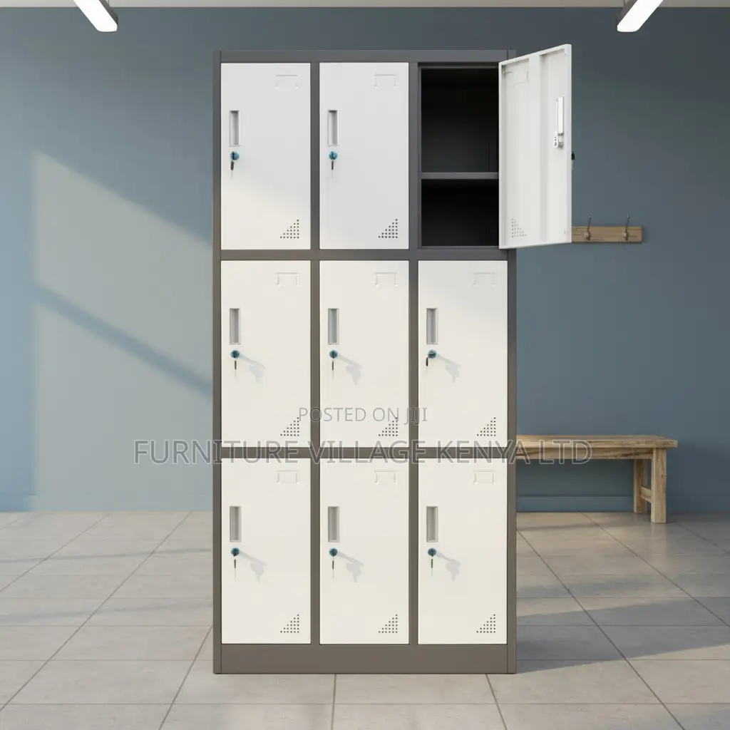 Office Cabinet; 9-locker Steel Office Cabinet