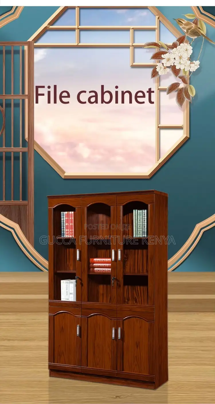 3-door's Mahogany Office Filling Storage Cabinet