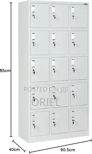 Cabinets; Modern 15-Locker Workplace Storage Cabinet