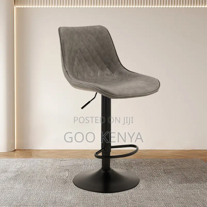 Home Bar Stool; Adjustable Height Leather Back Counter Stools