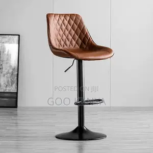 Home Bar Stool; Adjustable Height Leather Back Counter Stools