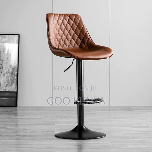 Home Bar Stool; Adjustable Height Leather Back Counter Stools - thumbnail 2