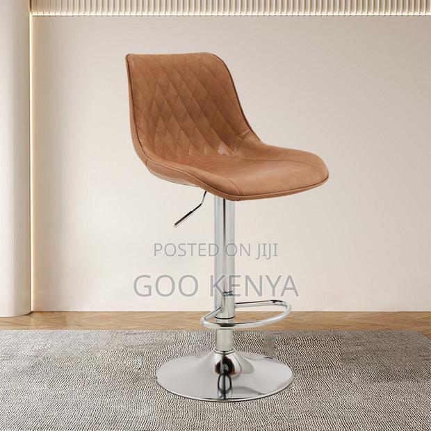Home Bar Stool; Adjustable Height Leather Back Counter Stools - thumbnail 4