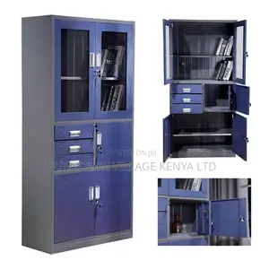 Office Cabinet; Blue Filling Storage Cabinet With Safe